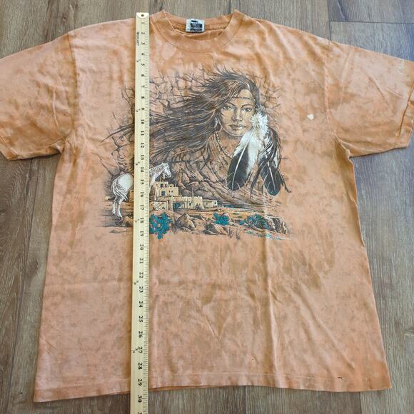 VTG Ragtops Navajo Native American Adult Large Shirt Horse Feather Western Aztec - Picture 5 of 11